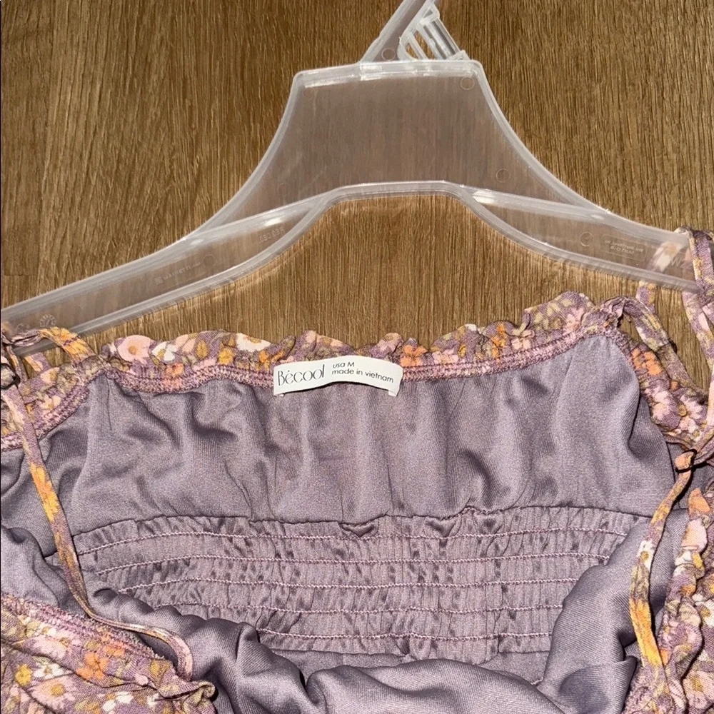Floral Mini Dress in Brown and Yellow